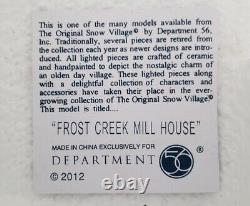 Dept. 56 Winters Frost Creek Mill House Magic of Winter Lighted Village RARE