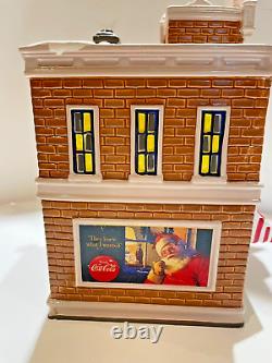 Dept 56 snow village coca cola corner drug store, delivery truck, delivery men