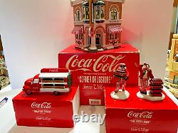 Dept 56 snow village coca cola corner drug store, delivery truck, delivery men