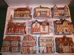 Dickens of London 10 Porcelain Collectables Illuminated Miniature Houses NEW