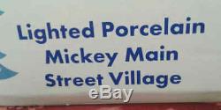 Disney 10 Pc Lighted Porcelain Mickey Main Street Village In Original Box
