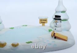 Disney Christmas Collection 100 Acre Pond Winnie the Pooh Snowy Village Ceramic