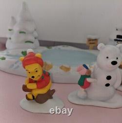 Disney Christmas Collection 100 Acre Pond Winnie the Pooh Snowy Village Ceramic