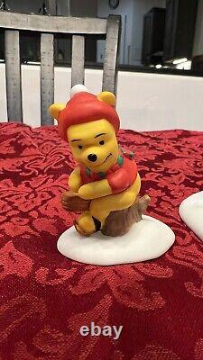 Disney Christmas Collection Winnie The Pooh Snowy Village COMPLETE SET! 12 Pcs