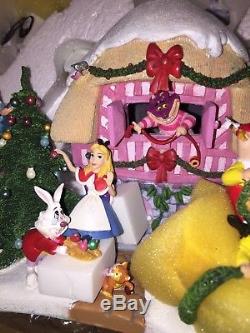Disney Christmas Village Alice Wonderland Rabbit House Hatter Caterpillar Queen