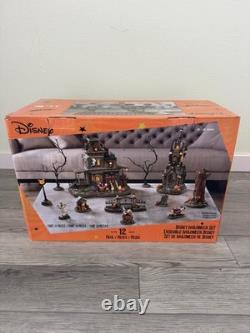 Disney Halloween Spooky Village Town Haunted House Music Sounds Costco 12 Pcs