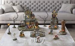 Disney Halloween Village Haunted House 12 Piece Set Mickey Mouse skeleton ft