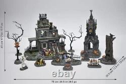 Disney Halloween Village Haunted House 12 Piece Set Mickey Mouse skeleton ft