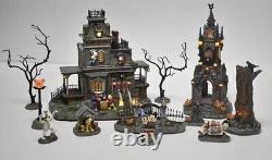 Disney Halloween Village Haunted House 12 Piece Set Mickey Mouse skeleton ft