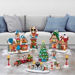 Disney Holiday Village Set, 13-piece with illuminated lights and Music