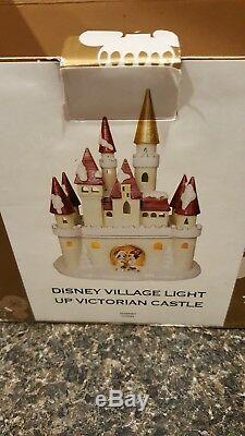 Disney Mickey & Minnie Victorian Village Light Up CASTLE w Box & Cord HTF RARE