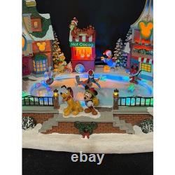 Disney Musical Skating Pond Animated Lighted Christmas Village Centerpiece withBox