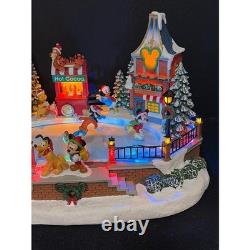 Disney Musical Skating Pond Animated Lighted Christmas Village Centerpiece withBox