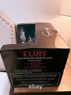 Elvis Presley Graceland at Christmas Lighted Musical Village House Retired Rare
