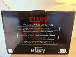 Elvis Presley Graceland at Christmas Lighted Musical Village House Retired Rare