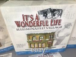 Enesco It's A Wonderful Life Christmas Village ALL FOUR SERIES 1 BUILDINGS