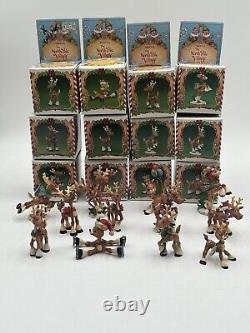 Enesco The North Pole Village 1986 Sandra Zimnicki Lot Of 12 Reindeer READ