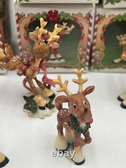 Enesco The North Pole Village 1986 Sandra Zimnicki Lot Of 12 Reindeer READ