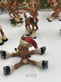 Enesco The North Pole Village 1986 Sandra Zimnicki Lot Of 12 Reindeer READ