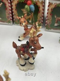 Enesco The North Pole Village 1986 Sandra Zimnicki Lot Of 12 Reindeer READ