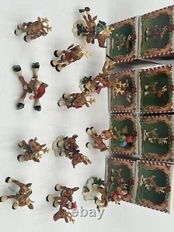 Enesco The North Pole Village 1986 Sandra Zimnicki Lot Of 12 Reindeer READ