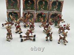 Enesco The North Pole Village 1986 Sandra Zimnicki Lot Of 12 Reindeer READ