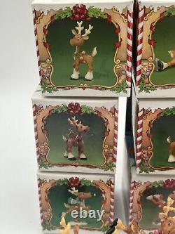 Enesco The North Pole Village 1986 Sandra Zimnicki Lot Of 12 Reindeer READ