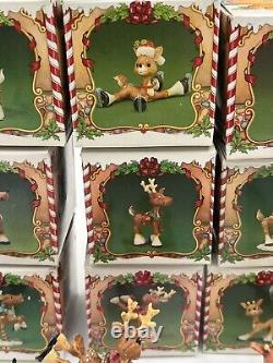 Enesco The North Pole Village 1986 Sandra Zimnicki Lot Of 12 Reindeer READ