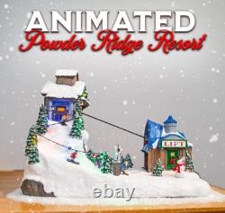 FG Square Powder Ridge Ski Resort LED Lights Christmas Village Decor 14x8x11