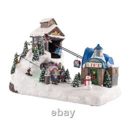 FG Square Powder Ridge Ski Resort LED Lights Christmas Village Decor 14x8x11