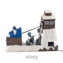 FG Square Powder Ridge Ski Resort LED Lights Christmas Village Decor 14x8x11