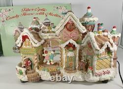Fiber Optic Motion Animated Christmas Gingerbread House Mansion Works! WithBox