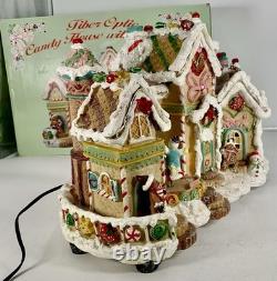 Fiber Optic Motion Animated Christmas Gingerbread House Mansion Works! WithBox