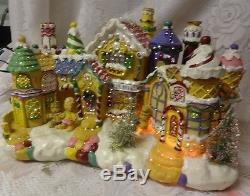 Fiber Optic Motion Christmas Gingerbread House Cookie Candy Tree Shopping Center