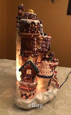 Fiber Optic Sweet Home Christmas Gingerbread House Cookie Candy Tree Motion
