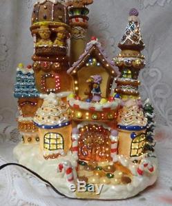 Fiber Optic Sweet Home Christmas Gingerbread House Cookie Candy Tree Motion BIG