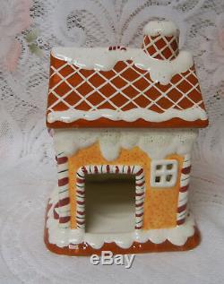 GINGERBREAD House BOY GIRL CHRISTMAS Lighted Votive Candle Village Valley Rare