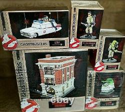 Ghostbusters Set/5 Dept 56 6007405 Firehouse Slimer ECTO-1 Venkman Dr Spengler