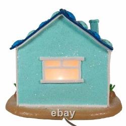 Gingerbread Beach House Blue Brown LED Light Up Claydough 8 Kurt Adler Plug In