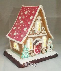 Gingerbread House Large Christmas LED Light Up Snowman Clay-dough 10 Kurt Adler