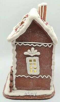Gingerbread Large Brown Icing Carriage House LED Light Up Clay-dough 8.5 Gerson