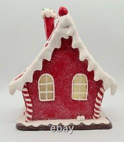Gingerbread Large Red White Icing Snowman LED Light Up Clay-dough 9 Gerson
