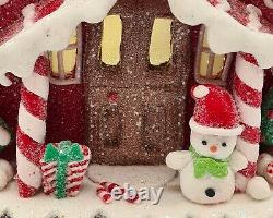 Gingerbread Large Red White Icing Snowman LED Light Up Clay-dough 9 Gerson