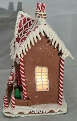 Gingerbread Man Brown House Large Christmas Light Up Clay-dough 10 Kurt Adler