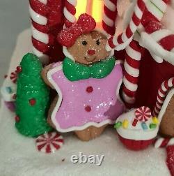 Gingerbread Man Red House Large Christmas Light Up Clay-dough 10 Kurt Adler