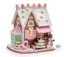 Gingerbread Victorian Cake House Brown White Light Up Claydough 9 burton+BURTON