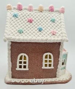 Gingerbread Victorian Cake House Brown White Light Up Claydough 9 burton+BURTON