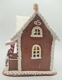 Gingerbread Victorian Cake House Brown White Light Up Claydough 9 burton+BURTON