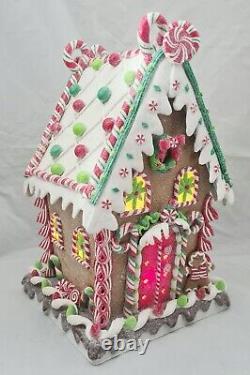 Gingerbread XXL Brown Gumdrop Candy House LED Light Up Clay-dough 14