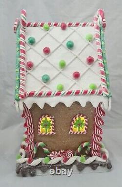 Gingerbread XXL Brown Gumdrop Candy House LED Light Up Clay-dough 14